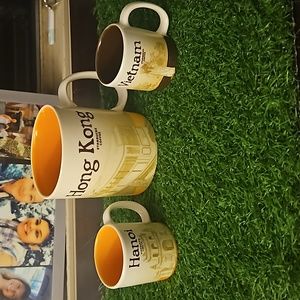 Set of Three Starbucks Mugs. Good Used Condition